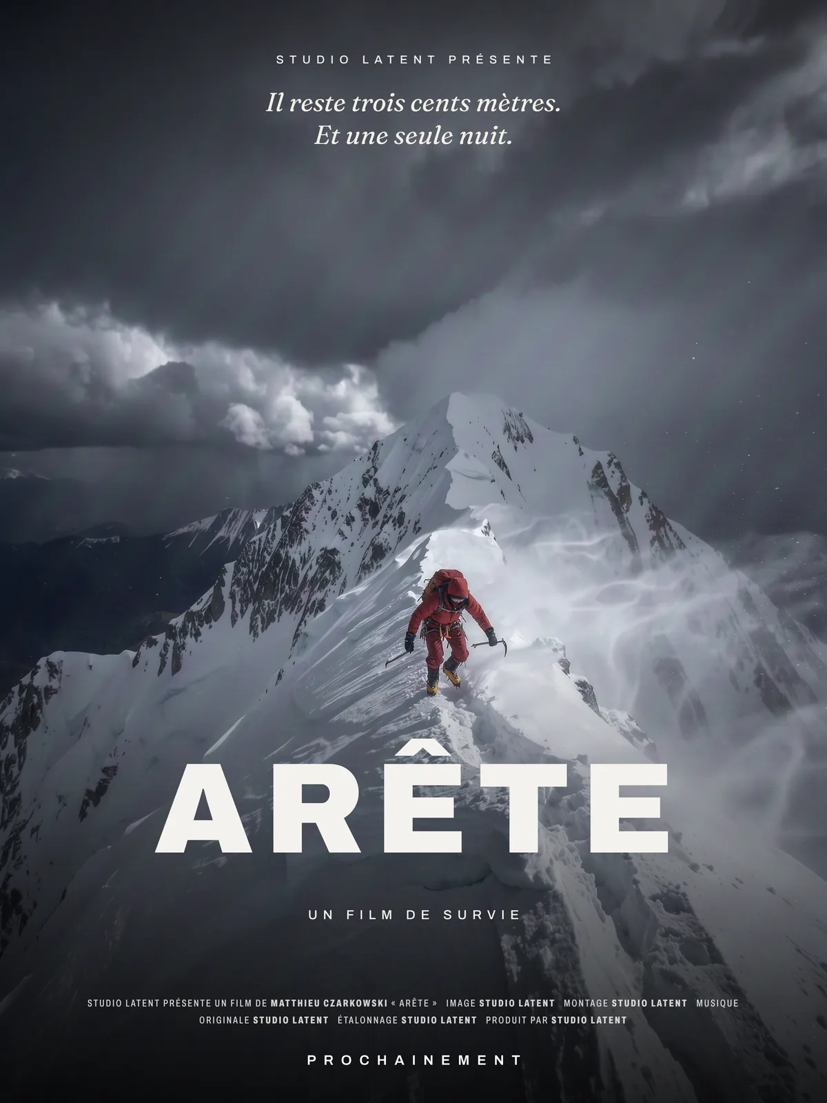 Affiche de film : « Arête », survie.