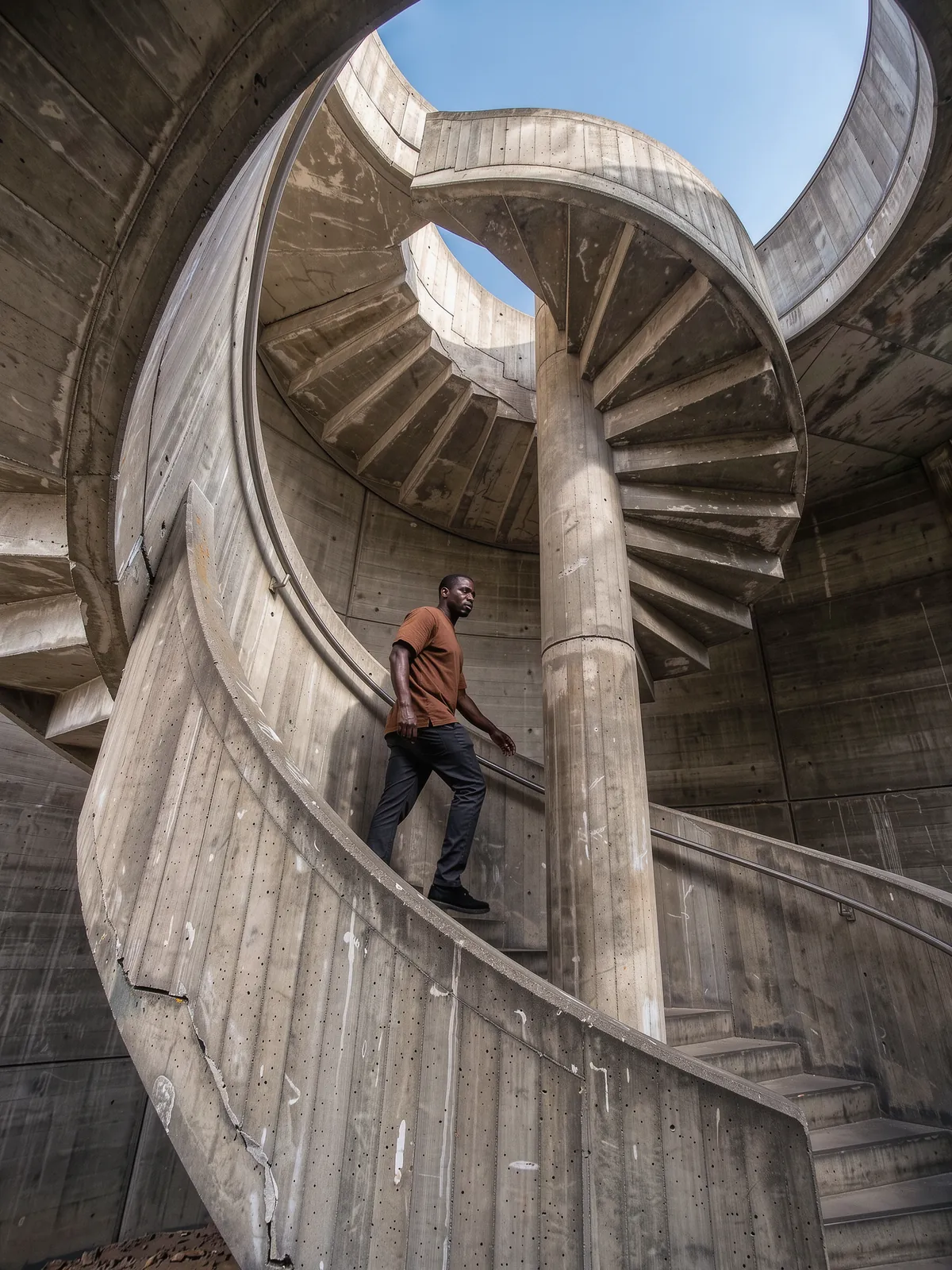Escalier brutaliste.