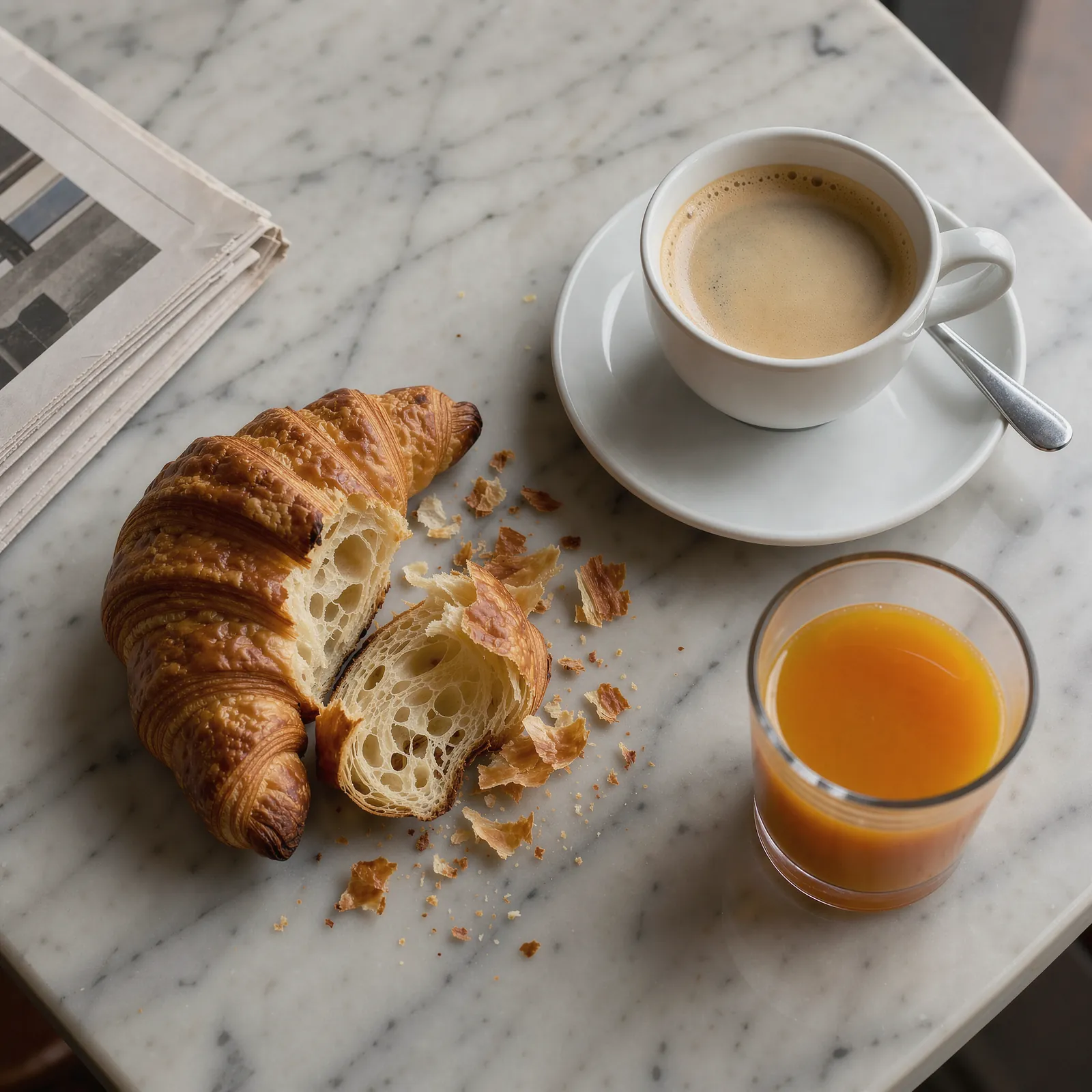 Petit-déjeuner de café parisien.