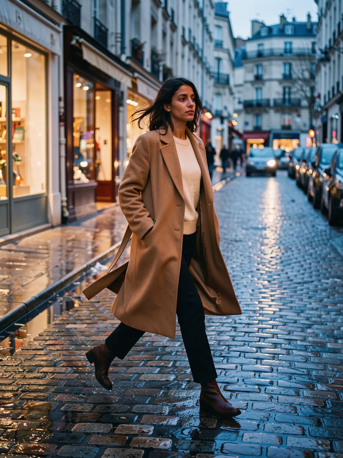 Éditorial mode à Paris, à la tombée du jour.
