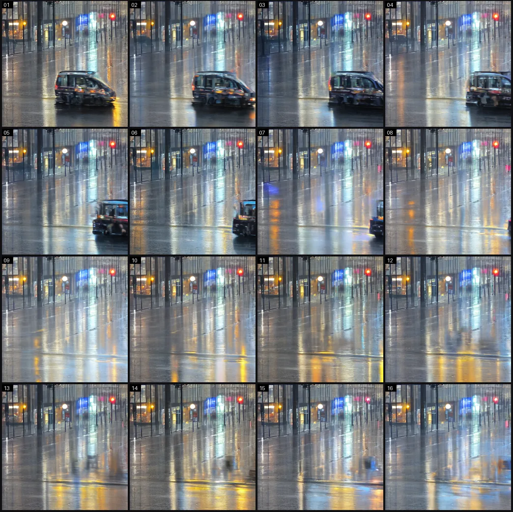 Les 16 images du plan de nuit.
