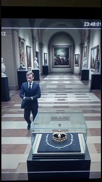 Macron filmé en plein casse au Louvre