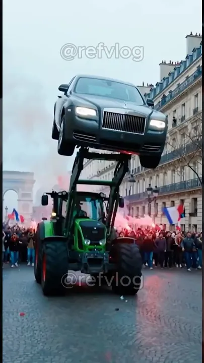 Macron pris dans une manif agricole